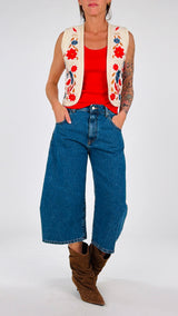 Gilet ricami fiori H.