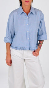 Camicia rigata fondo rouches