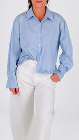 Camicia rigata fondo rouches