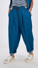 Pantalone cordoncino chambray Vic.