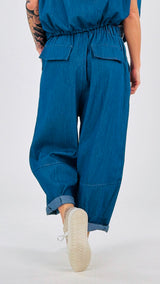 Pantalone cordoncino chambray Vic.