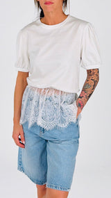 T-shirt palloncino fondo pizzo H.