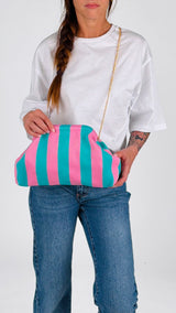 Borsa pasticcino rigata