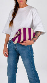 Borsa pasticcino rigata