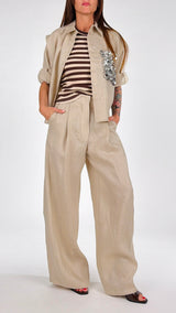 Pantalone palazzo puro lino T.