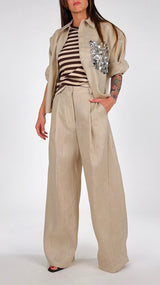 Pantalone palazzo puro lino T.