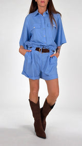 Camicia lino coulisse H.