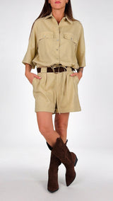 Short lino risvolto H.