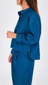 Camicia coreana chambray elasticizzato T.