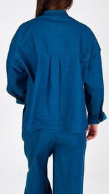 Camicia coreana chambray elasticizzato T.