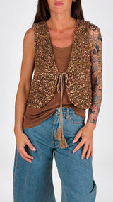 Gilet rete paillettes H.