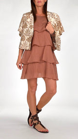 Abito corto organza balze T.