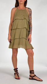 Abito corto organza balze T.