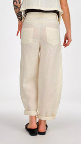 Pantalone egg lino natural H.