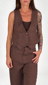 Gilet lino natural H.