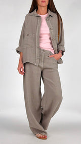 Pantalone Bella lino tinto