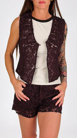 Gilet tulle ricamato H.