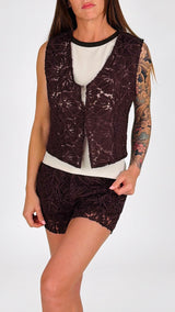 Gilet tulle ricamato H.
