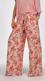 Pantalone organza rose T.