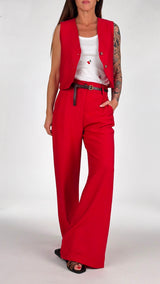 Pantalone twill viscosa cintura H.