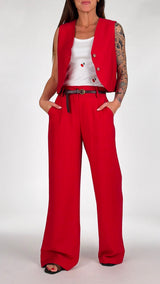 Pantalone twill viscosa cintura H.