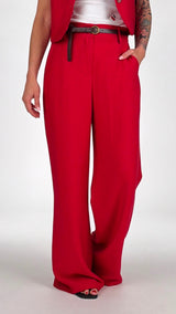 Pantalone twill viscosa cintura H.