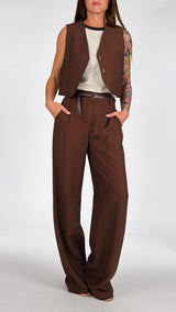 Pantalone twill viscosa cintura H.