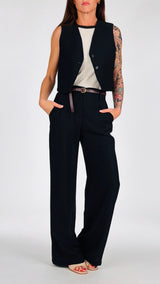 Pantalone twill viscosa cintura H.