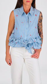 Camicia righe rouches rigide You