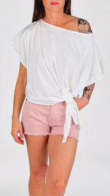 T-shirt crop fiocco laterale Vic.