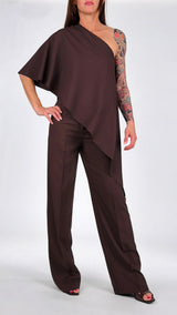 Top lino kimono monospalla Vic.