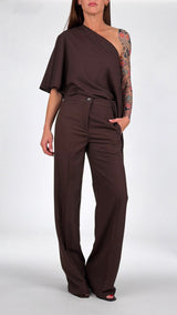Top lino kimono monospalla Vic.