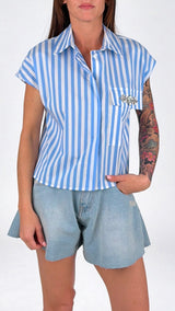 Camicia righe cabochon T.