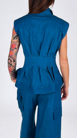 Camicia godet chambray stretch T.