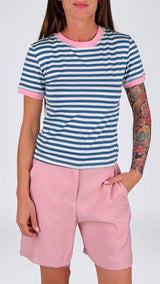 T-shirt jersey righe slim Vic.