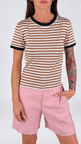T-shirt jersey righe slim Vic.
