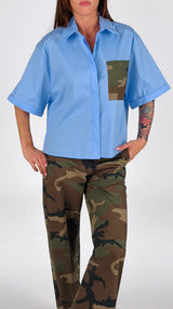 Camicia popeline tasca camu T.