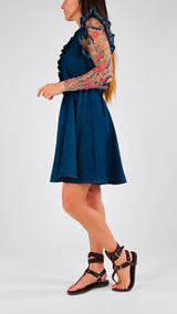 Abito chambray rouches