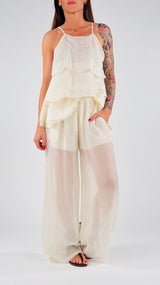 Pantalone organza elastico H.