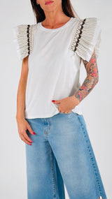 T-shirt passamaneria aletta rigata