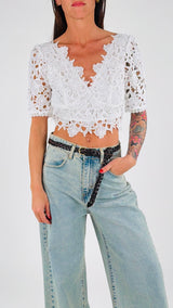 Top macramè schiena nuda
