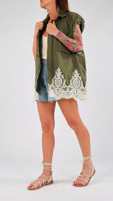 Gilet militare macramé fondo H.