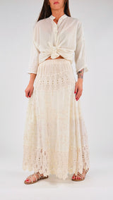 Gonna ricami e crochet H.