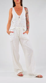 Pantalone lino cotone Athena