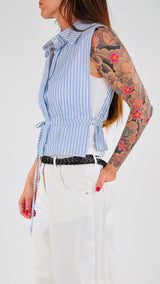 Camicia righe lati aperti H.