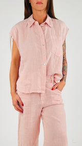 Camicia over lino lavato T.