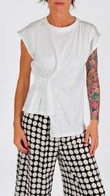 T-shirt asimmetrica cabochon Vic.