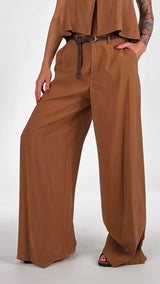 Pantalone palazzo cupro soft H.