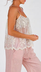 Top lingerie tulle+macramè You