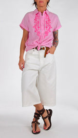 Camicia bastoncino ricami K.